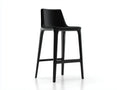 Taburete de bar para exteriores 49×52×101 cm - resina negra - diseño continuo con respaldo