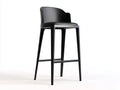 Taburete de bar para exteriores de metal y polipropileno 50×53×103 cm - negro - respaldo curvo minimalista para terraza