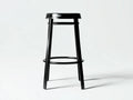 Taburete de bar para exteriores de madera 38×36×76 cm - negro - diseño clásico con reposapiés circular para terraza