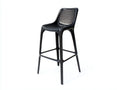 Taburete de bar para exteriores de polipropileno 46×49×101 cm - negro - asiento perforado con reposapiés para terraza
