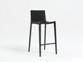 Taburete de bar para exteriores de aluminio y polipropileno 44×49×101 cm - negro - respaldo alto para terraza