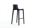 Taburete de bar para exteriores 47×50×99 cm - resina negra - diseño compacto con respaldo bajo