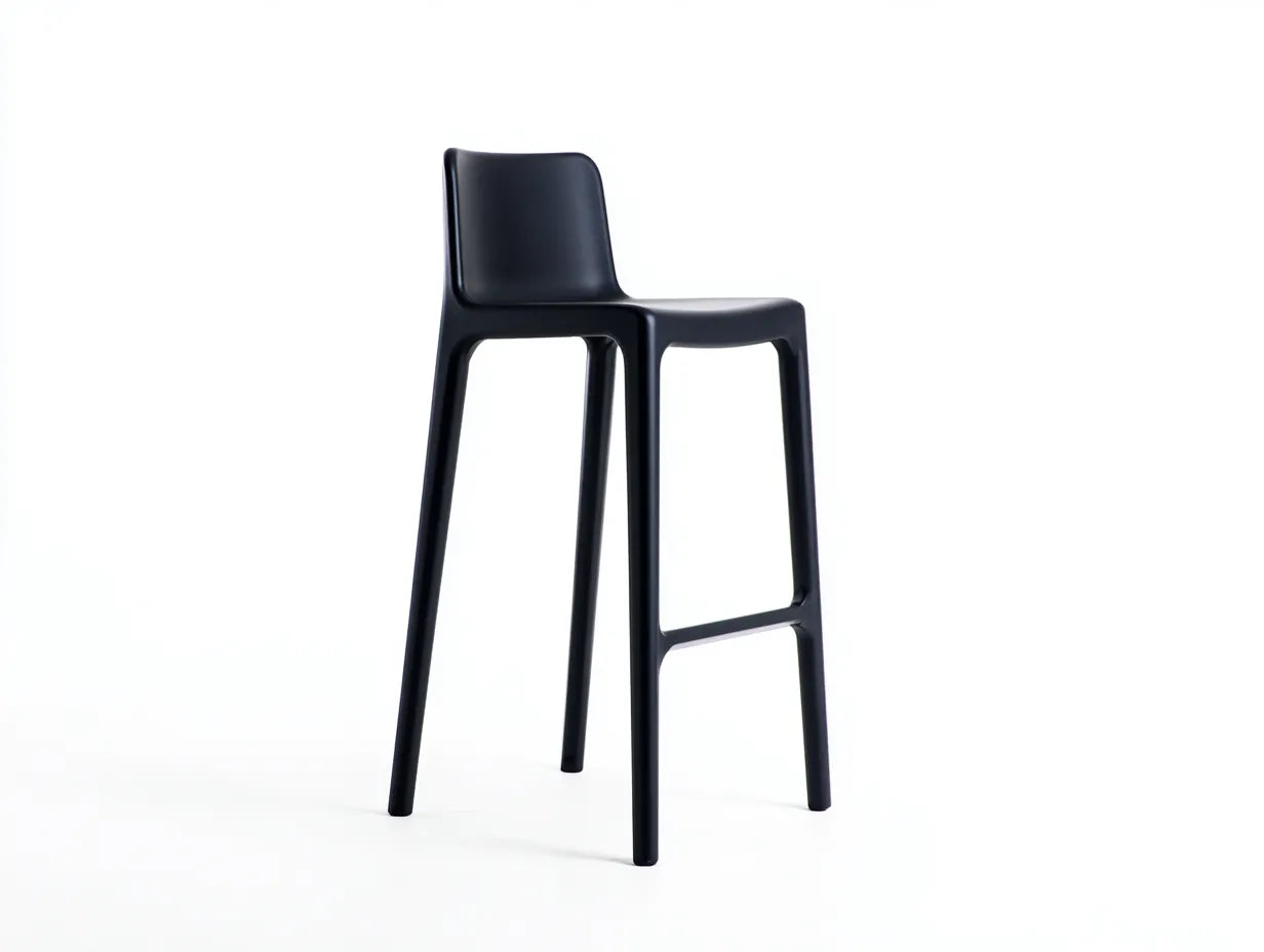 Taburete de bar para exteriores 47×50×99 cm - resina negra - diseño compacto con respaldo bajo