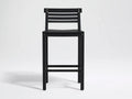 Taburete de bar para exteriores 46×49×105 cm - madera negra - respaldo de lamas para terraza