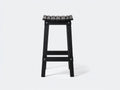 Taburete de bar para exteriores de madera 38×38×76 cm - negro - asiento curvo para terraza