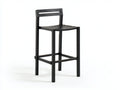 Taburete de bar para exteriores de madera 45×48×102 cm - negro - respaldo abierto y asiento curvo para terraza