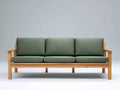 Sofá de 3 plazas de madera 205×82×78 cm - verde salvia y natural - estilo contemporáneo