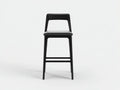 Taburete de bar para exteriores de acero y piel sintética 45×49×102 cm - negro - respaldo abierto acolchado para terraza