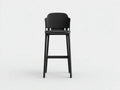 Taburete de bar para exteriores 51×53×104 cm - acabado negro - asiento acolchado con respaldo curvo