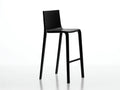 Taburete de bar para exteriores de acero y polipropileno 43×48×100 cm - negro - asiento ergonómico minimalista para terraza
