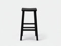 Taburete de bar para exteriores de madera 36×34×74 cm - negro - diseño minimalista con reposapiés