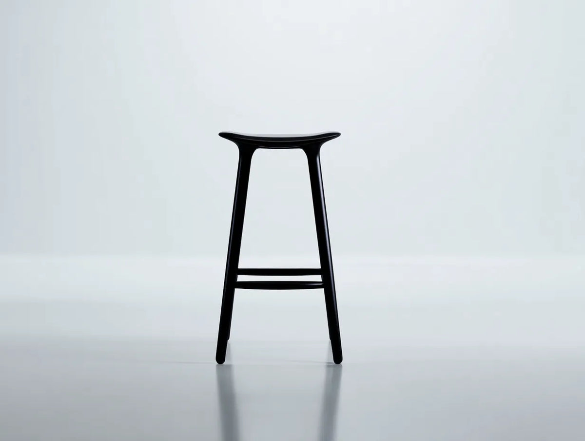 Taburete de bar para exteriores de madera 35×33×75 cm - negro - asiento ergonómico para terraza